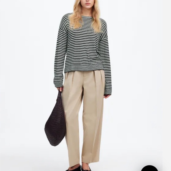 Madewell merino wool silk crewneck sweeter in stripe - Picture 5 of 8